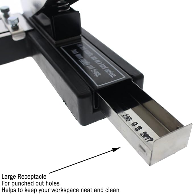 Heavy Duty Stapler Style ID Badge Slot Hole Punch (Rectangle) - with Adjustable Guides and Non-Skid Base for PVC & Plastic and Laminated Paper Cards by Specialist ID