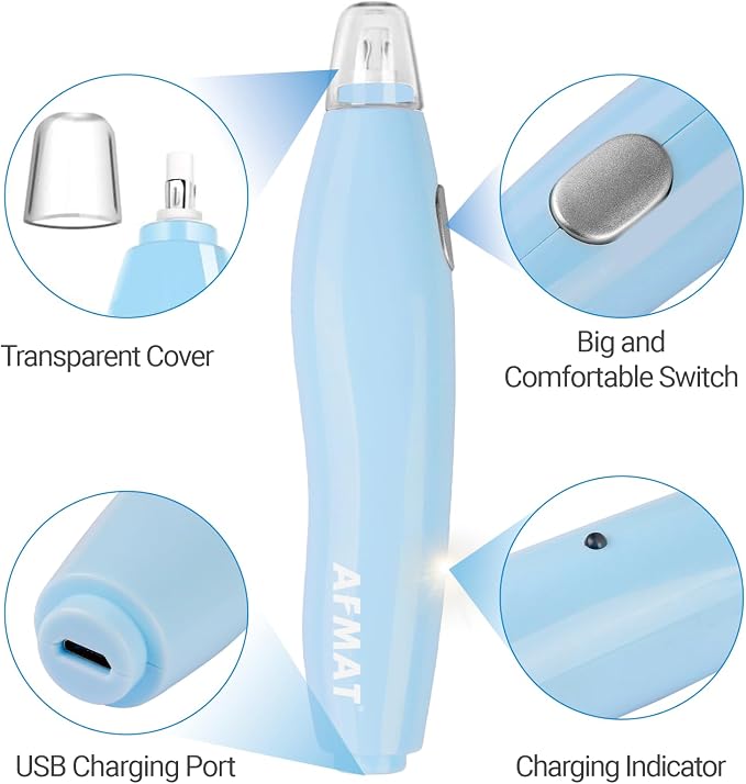 AFMAT Electric Eraser, with 140 Refills, Rechargeable Pencil Eraser for Artist, Electric Erasers for Drafting, Drawing, Painting, Sketching, Architectural Plans, Detailer Tool EE04(Light Blue)