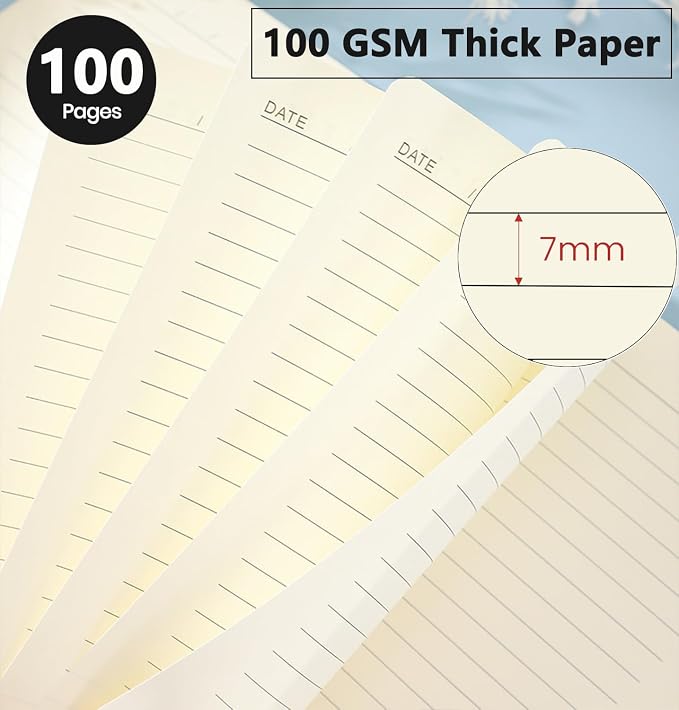 A5 Leather Lined Journal Notebook, 200 Pages Hardcover Executive Notebook for Men Women Office School Note Taking, Thick Writing Paper Daily Journal with Bookmarks/Indexes, Baby Purple Dragon