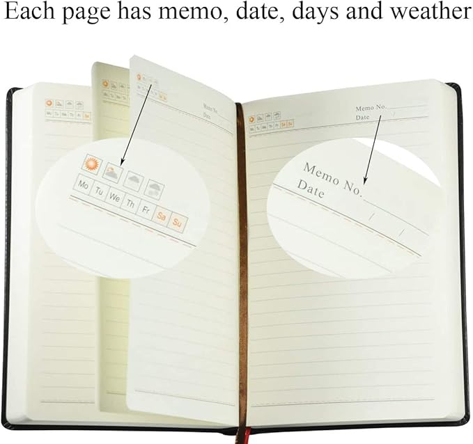 Lemical 720 Pages Thick Journal with Gift Box & Pen, Thick Leather Journal Notebook Writing Journal Notebook With Pen & Gift Box Lined Paper Travel Diary Ideal Gift for Anniversary Birthday Holiday