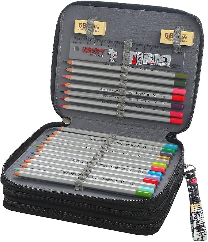 Portable Colored Pencil Case-72 Slots Colored Pencil Case Organizer with Zipper for Watercolor Pens, Pencil Case Organizer for Artist