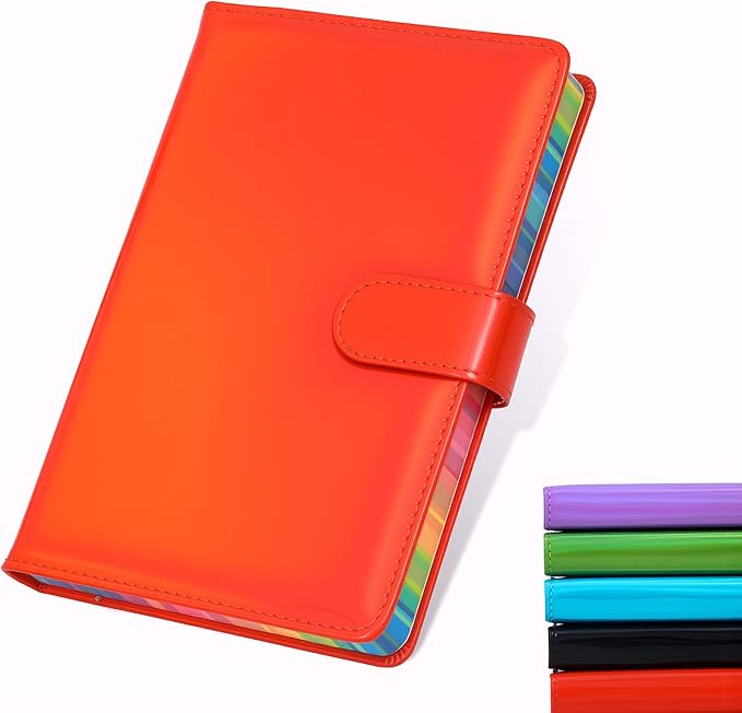 Magnetic Closure Buckle Journal Notebook 360 Pages Macaron Colors Thick Lined Notebooks 5.9x8.3 Soft Leather Journals Magnetic Diary Writing Supplies Work Note Taking Diary(Macaron Red)