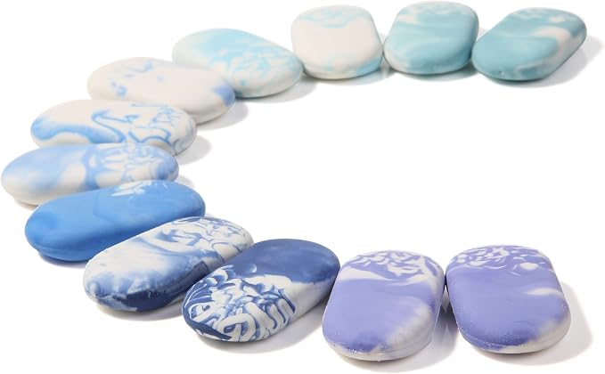 Mr. Pen- Marble Pencil Erasers, 12 Pack, 1" x 2" | Soft Rubber Marble Pencil Erasers for School, Office, Art Sketching, Homework, Exams, Clean Smudge-Free Correction