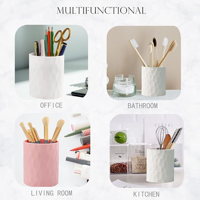 minimaliving Pen Holder,Nordic Style Silicone Waterproof Pencil Holder for Desk Simple&Modern Minimalist Makeup Organizer Multifunctional Office Supplies for Home,Kids and School (Black)
