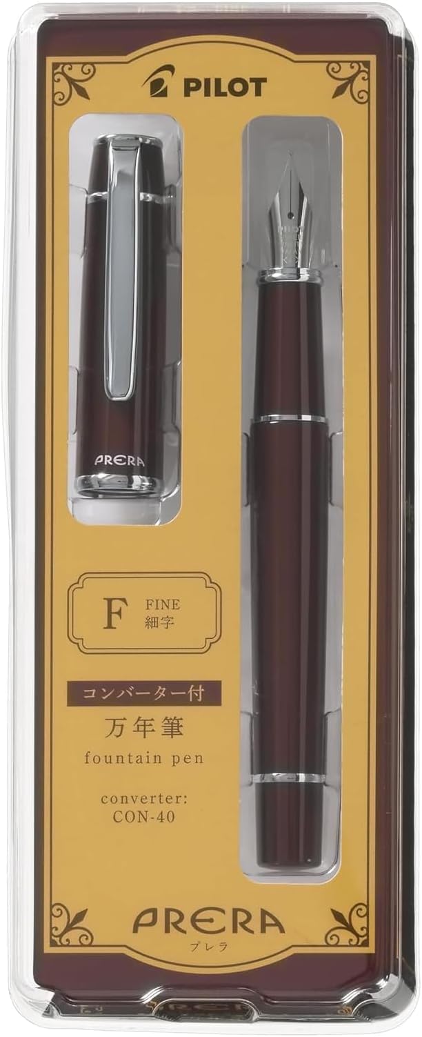 Pilot Fountain Pen Red Brown Fine Pont P-FPR-1-RBN-F With Original Stylus Ballpoint Touch Pen