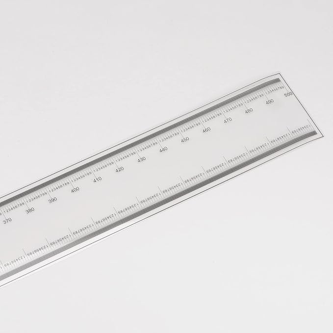 HARFINGTON Film Flexible Ruler 50cm 0.1mm Scale with R Angle & Width Lines PET Plastic Folding Straight Ruler Calibration Soft Ruler Measuring Tool for Factory, Transparent