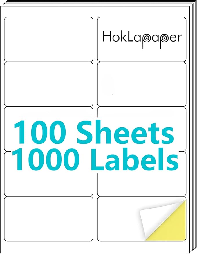 2" x 4" Shipping Labels,Printable White Mailing Labels for Laser/Inkjet Printer,Permanent Adhesive Sticker Labels(100 Sheets,1000 Labels) | Printable White Mailing Labels for Laser/Inkjet Printer,Permanent Adhesive Sticker Labels