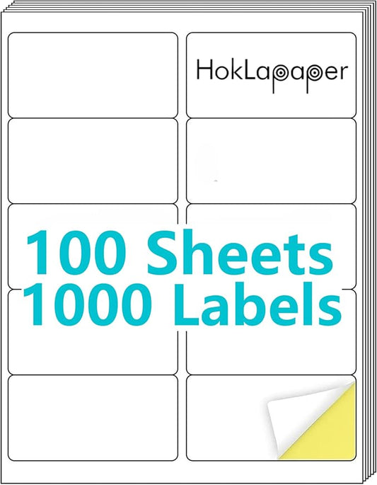 2" x 4" Shipping Labels,Printable White Mailing Labels for Laser/Inkjet Printer,Permanent Adhesive Sticker Labels(100 Sheets,1000 Labels) | Printable White Mailing Labels for Laser/Inkjet Printer,Permanent Adhesive Sticker Labels