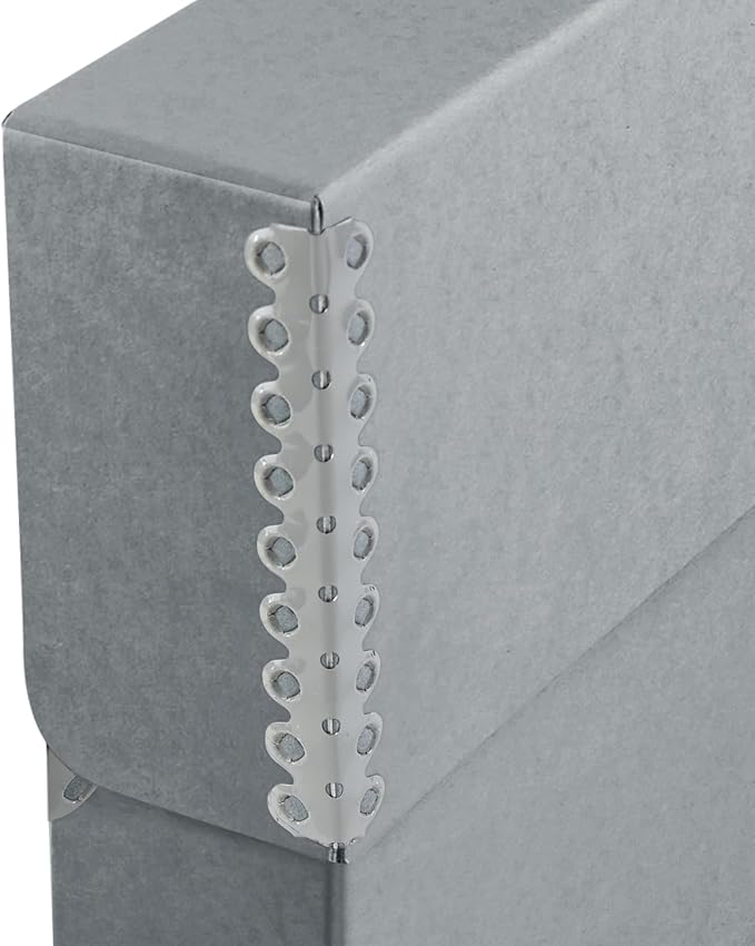 Lineco Archival Document Storage Box, Gray, 12.5" x 10.5" x 2.5" | Letter-Sized, Metal Edge, Acid-Free Boxboard Case, Organize Files, Prints, Photos, Pack of 2