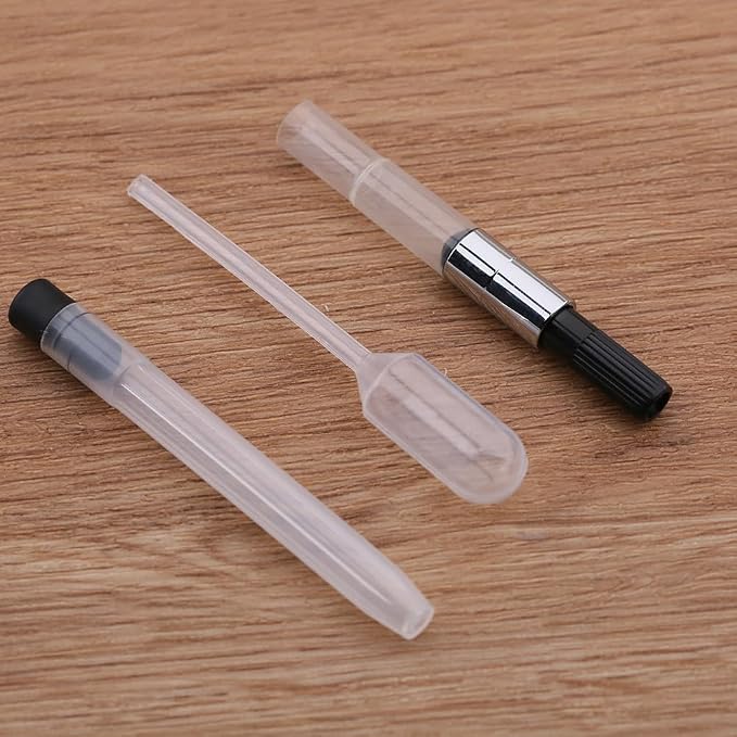erofa Majohn A2 Retractable Fountain Pen Extra Fine Nib with Box, Press Black Resin Ink Pen with Converter Writing Set (Black Clip Version)
