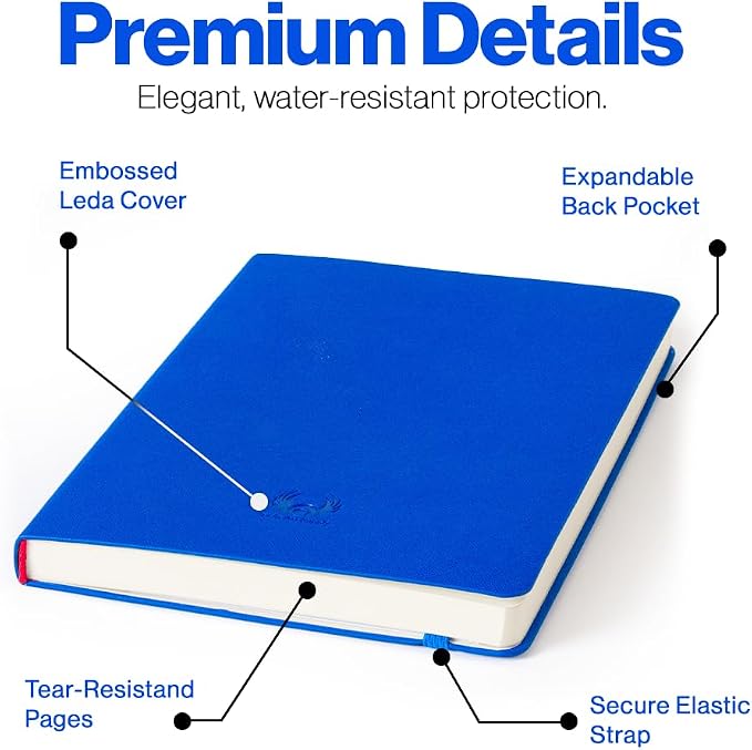 Leda Art Supply Aegean A5 Sketchbook, 160 Pages, Smooth Cream Drawing Paper, Lay-Flat Softcover with Thread-Sewn Binding, Elastic Strap & Back Pocket (5.8 x 8.3 in)