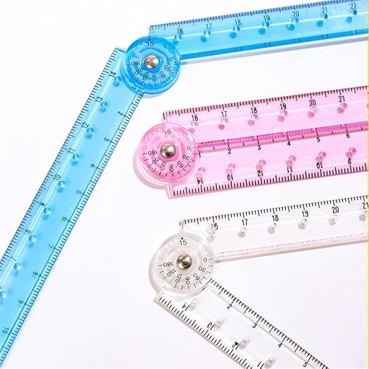 3 Pcs Folding Ruler Clear Ruler Soft Ruler for School Teacher Office Learning Supplies(Blue Red Transparent)