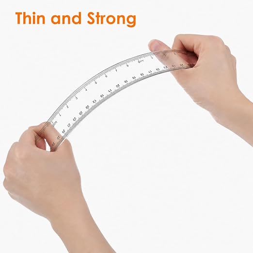 EBOOT 2 Pack Plastic Ruler Straight Ruler Plastic Measuring Tool for Student School Office(Clear,6 Inch Style)
