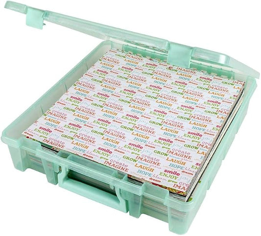 ArtBin 6955RJ Super Satchel 1-Compartment Box, Art & Craft Organizer, 1-Pack, Translucent Mint