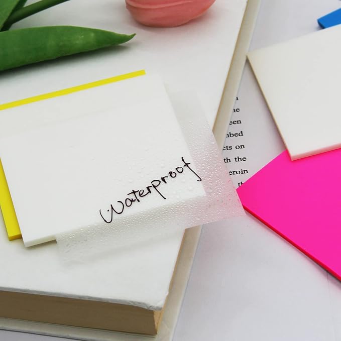 400 Sheets Transparent Sticky Notes, 3x3 inch See Through Sticky Notes, Multi-Colors, for Reading Writing Notes Book Markers, Office School Supplies, 50 Sheets/Pad (8 Pads)