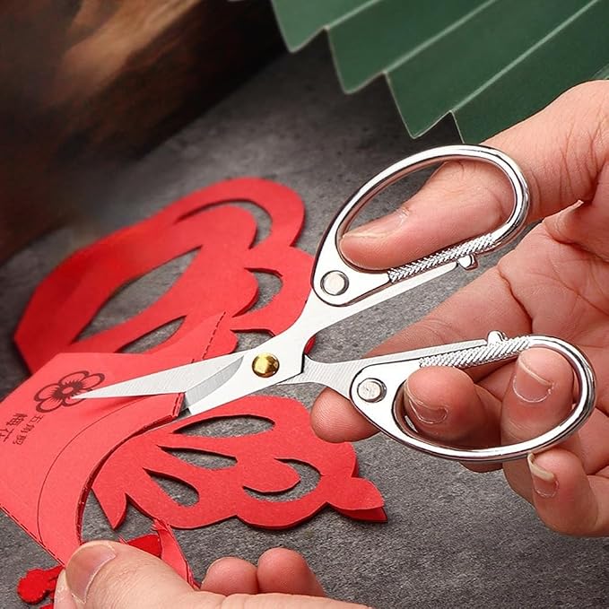 4.5" All Stainless Steel Office Scissors,Ultra Sharp Blade Shears,Sturdy Sharp Scissor for Office Home School Sewing Fabric Craft Paper Multipurpose Scissors Silver