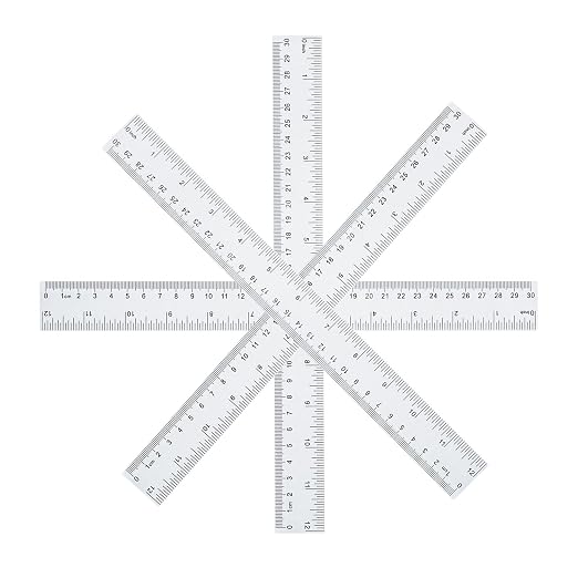 4 Pack Plastic Ruler 12 Inch Bulk for Classroom School Office Supplies for Kids，Clear Rulers，mm Ruler