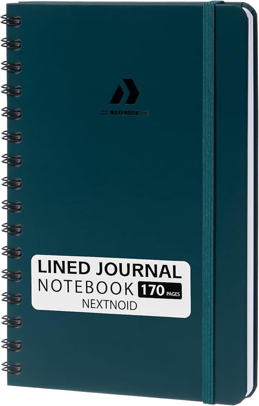 Nextnoid A5 Lined Spiral Notebook - 170 Pages, College Ruled, Muted Aqua | Hardcover Notebook for Everyday Writing, A5 Size (5.8" x 8.3") Journal for Work and School, Daily Journaling and Notetaking