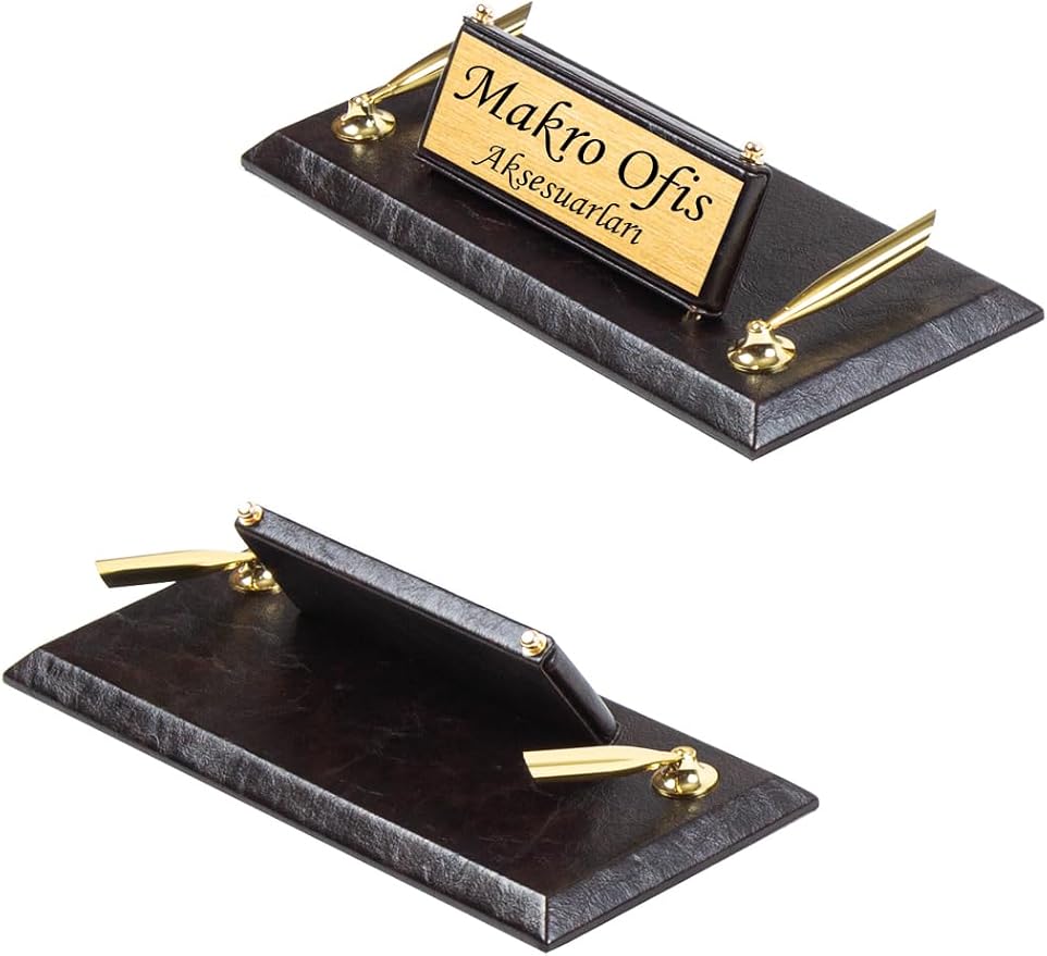 Bonded Leather Desk Organizer Set – Executive 12-Piece Desk Pads, Name Plate, Pens, Coasters & Office Accessories – Office Organization & Decor