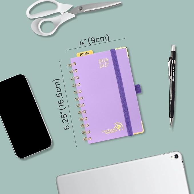 POPRUN Pocket Calendar 2026-2027,6.5" x 3.5" Pocket Planner | Jul 2026-Jan 2027 Small Planner for Purse,Inner-Pocket Weekly Planners with Hardcover, Tabs, Ruler, Pen Loop- Black