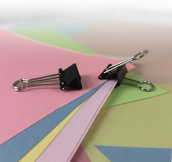 Amazon Basics Sturdy Binder Clips for Office Use, 96 Count, Medium, 1.25 in, Black (Pack of 12)