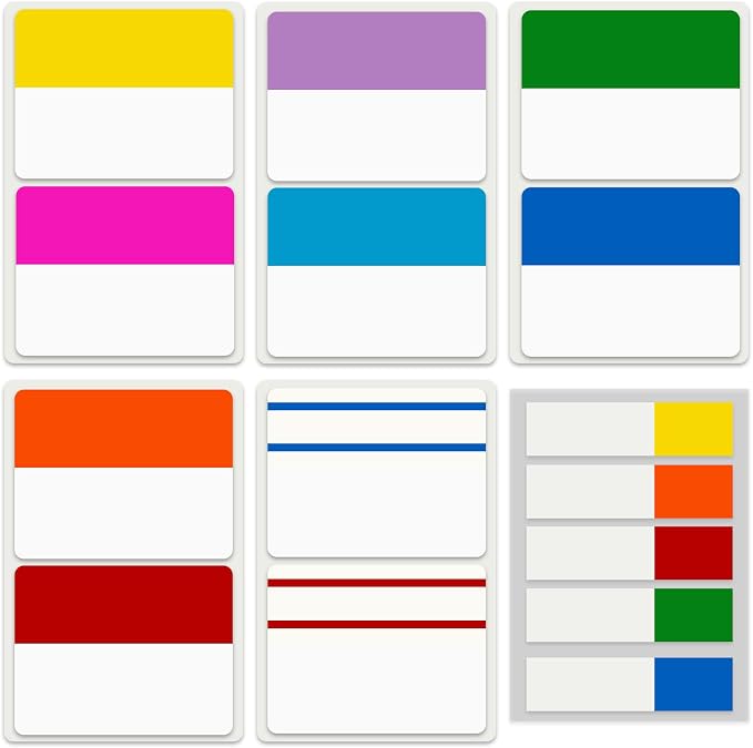 ELII 300 Pcs Tabs 2 Inch Sticky Index Tabs,Colorful Tabs for Notebooks | Writable Transparent, Book Tabs,Page Tabs Colored Page Markers, Tabs for Books, Notebook Tabs, Tabs for Annotating Books