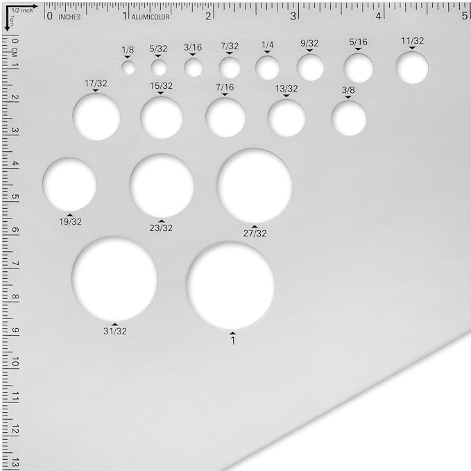 Alumicolor Aluminum 12 Inch Calibrated Drafting Triangle, 30/60/90 Degree