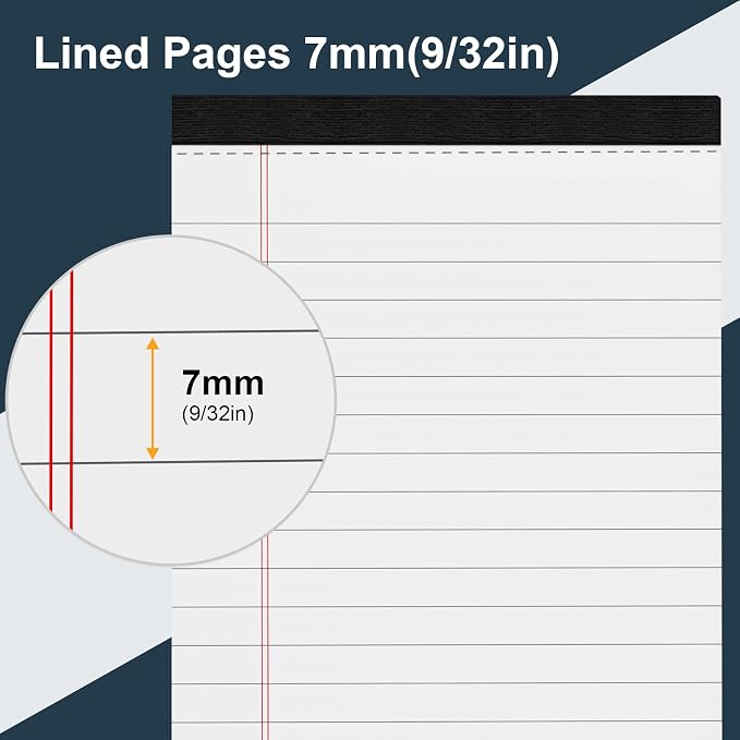 8 Pack Legal Pads 4x6 Inch 30 Sheets Mini Lined Paper Pads for Office Supplies Taking Notes/Writing List, Small Notepads College Ruled Legal Memo Pad for Home, Office, School, or Business Writing Pad