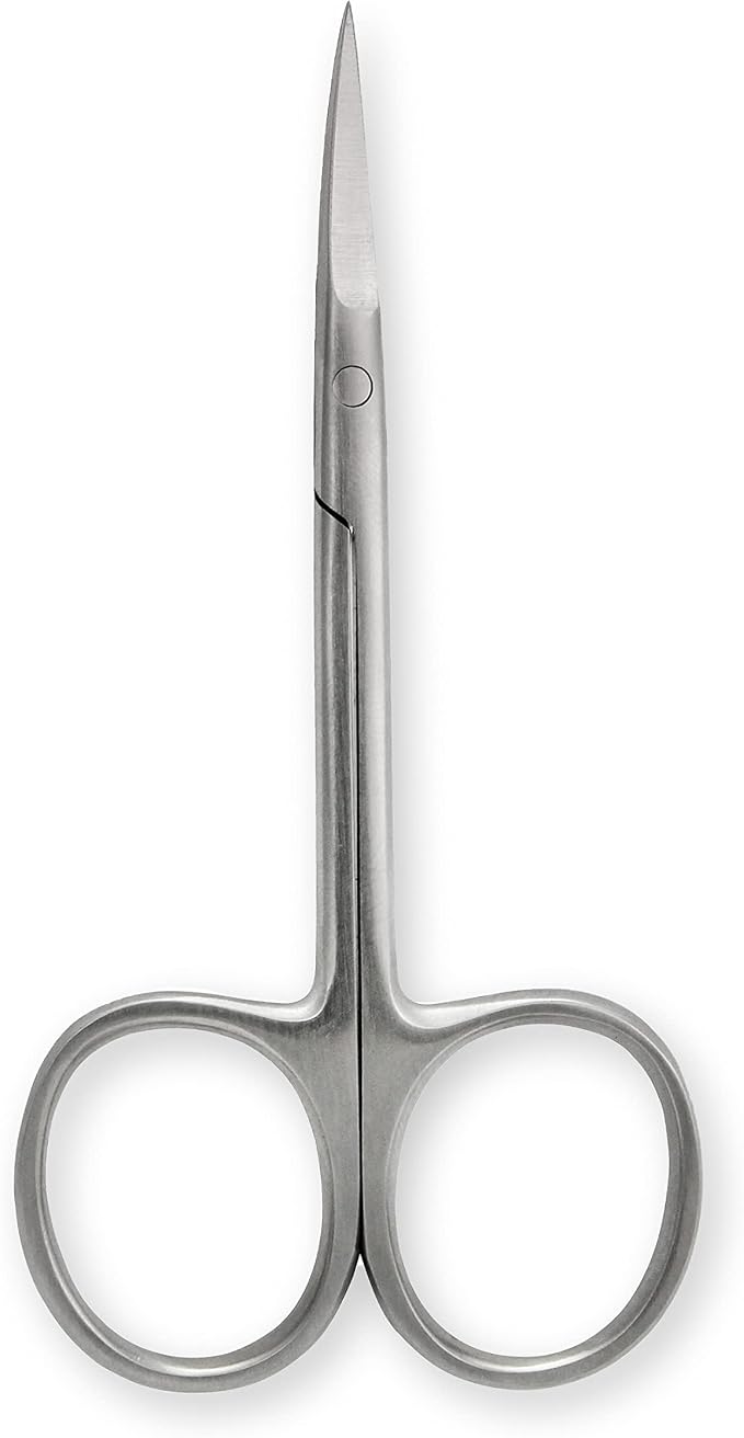 Amazon Basics Beauty Scissors, Stainless Steel, Curved Precision Cutting, Multipurpose Grooming Tool, Easy to Use, Silver