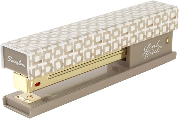 Swingline Stapler by Leah Bisch, 20 Sheet Capacity, Full Strip, Tan Tiles, Colorful Fashion Design (S700035) (Pack of 6)