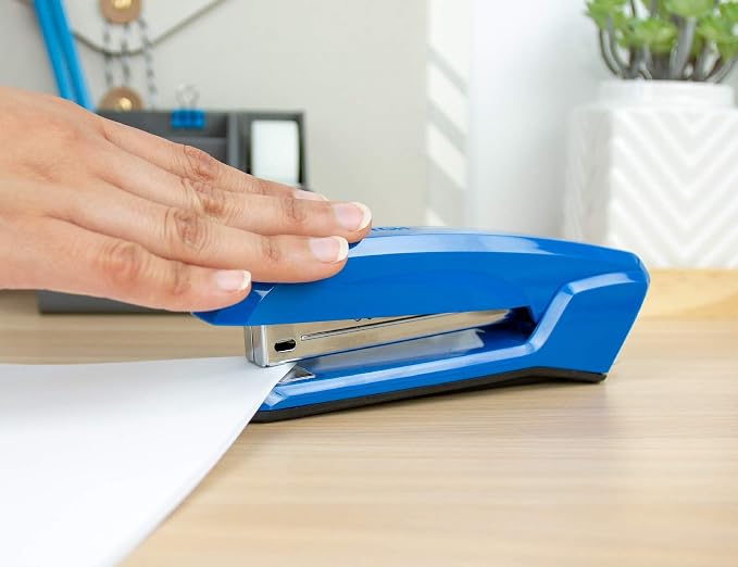 Bostitch Office Ascend 3 in 1 Stapler, 20 Sheet Capacity, Integrated Remover & Staple Storage, 42 Staples Included, Lightweight, Blue