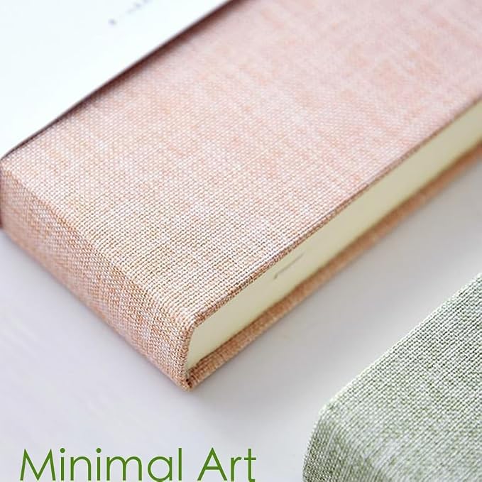 ipoul A5 Notebook, Linen Journal, 8x6, Lined Page, Journal for Writing, Hardcover, Lay Flat, Elastic Closure & Pen Loop, Green