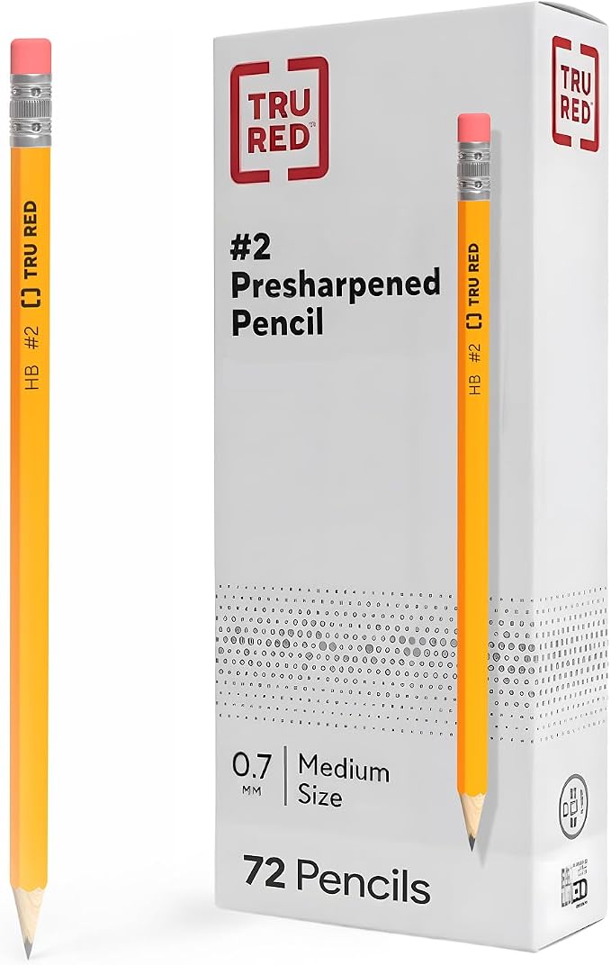 Staples Wooden Pencils, #2 Lead, Pre‑Sharpened, Yellow, 72 Pack – Classic Hex Pencils for School, Testing & Office Use