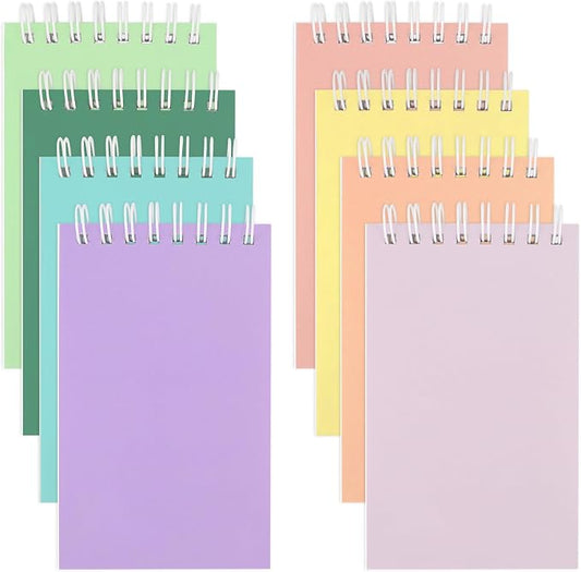 Atiloy 24 Packs Pocket Notebook Mini Notebooks Bulk Small Spiral Notepad for Work, Home, Office, School, Gifts, 8 Colord