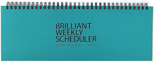 PAPERIAN Brilliant 2021 Blue Wirebound Undated Weekly Planner Pad Scheduler (12 x 4.4 inches)