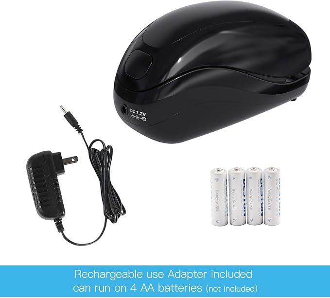 Electric Stapler,Including 2000 Staples and 1 Staple Remover, Suitable for Palm Size and high Comfort，25 Sheet Capacity, AC Adapter or Battery Powered，Battery not Included，(Black)…