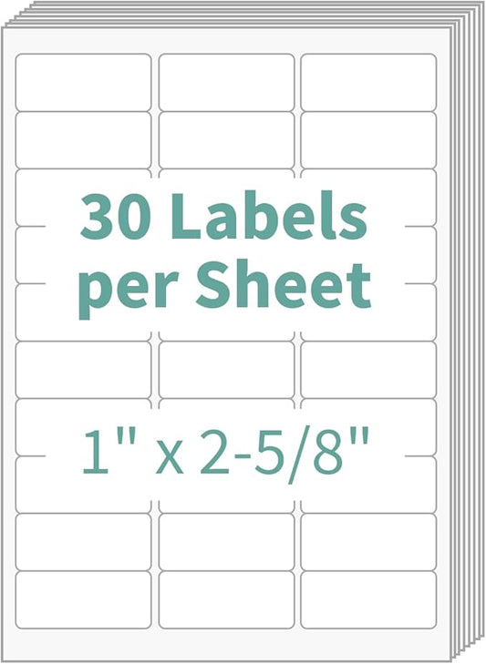 30 up Label 1" x 2-5/8" Shipping Address Labels, FBA Barcode Sticker, 100 Sheets 30 Per Page Mailing Label for Laser/Inkjet Printers (3000 Labels)
