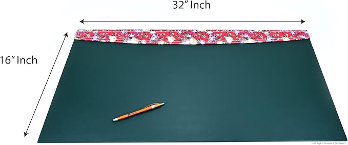 This Desk by Dacasso PU Leather Desk Set - Luxury Leather Desk Pad & Desk Organization Essentials - Office Organization & Executive Office Desk Decor - (Floral Red, 5 Piece)