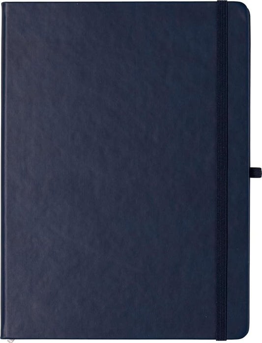 Eccolo Cool Jazz Hardbound Writing Journal, 192-Page Lined Paper, Lay-Flat | Elastic Band Closure, Interior Gusset Pocket, Double Ribbon Bookmarks and Built-In Pen Holder, Durable Section-Sewn Binding