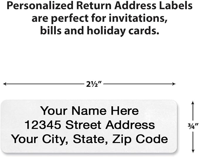 Colorful Images Personalized Return Address Labels | Gloss White, Roll of 250, Self-Adhesive, Without Dispenser, Customize with Name & Shipping Address