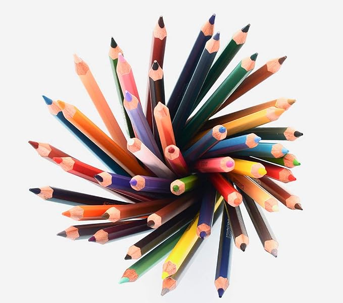 oily soft core smooth color pencil, 48 colors, smooth strokes