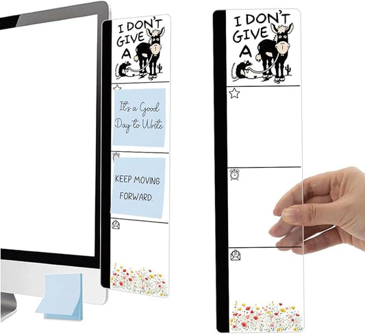 Monitor Memo Board Acrylic Sticky Note Holder Funny Donkey Sarcastic Office Desk Decor with 100 Self Stick Note Pads I Don't Give A Quote