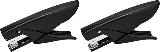 Amazon Basics Effortless Handheld Plier Stapler, 25 Sheet Capacity, Heavy Duty, Black (Pack of 2)