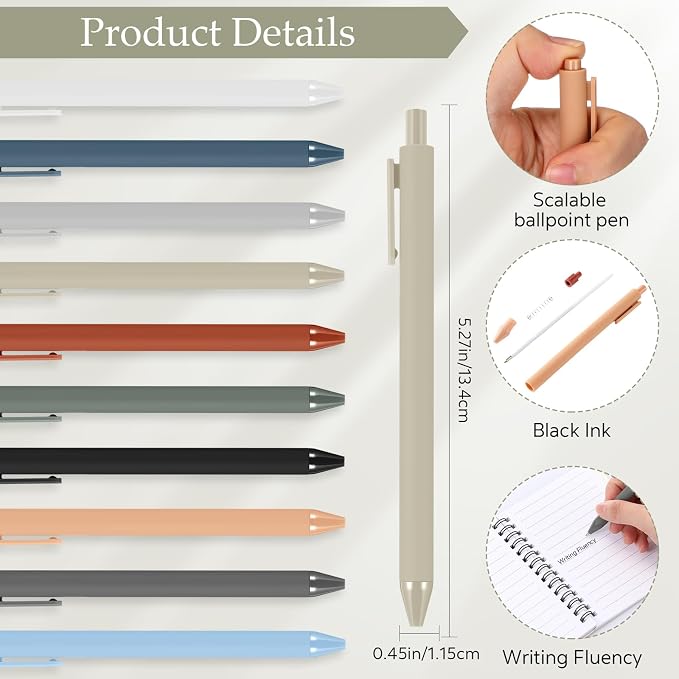 Chuangdi 50 Sets Lined Spiral Notebooks with Sticky Notes and Bamboo Pens, Back-to-school Gifts for Office Teachers Staff, Boho Notebook with Pen Bulk Gift (Neutral)