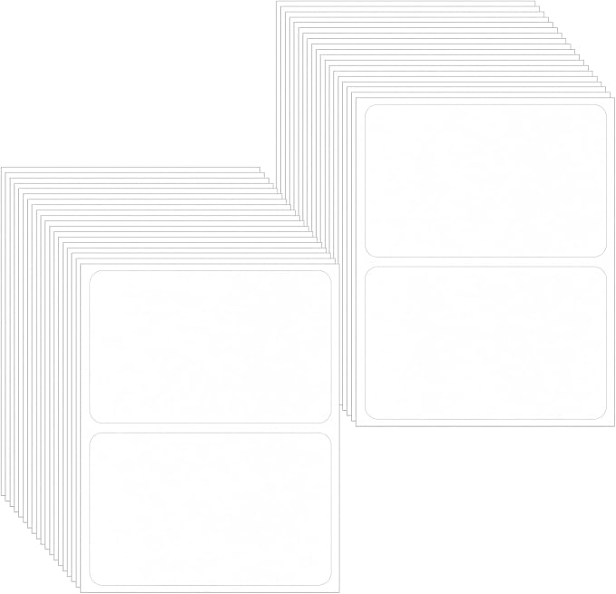 Tenare 50 Sheets/100 Pcs to from Return Address Mailing Labels Mail Shipping Label, Postage Guaranteed Stickers Self Adhesive Mailing Labels Stickers for School Office(Blank Style,4.5 x 3.5 Inch)