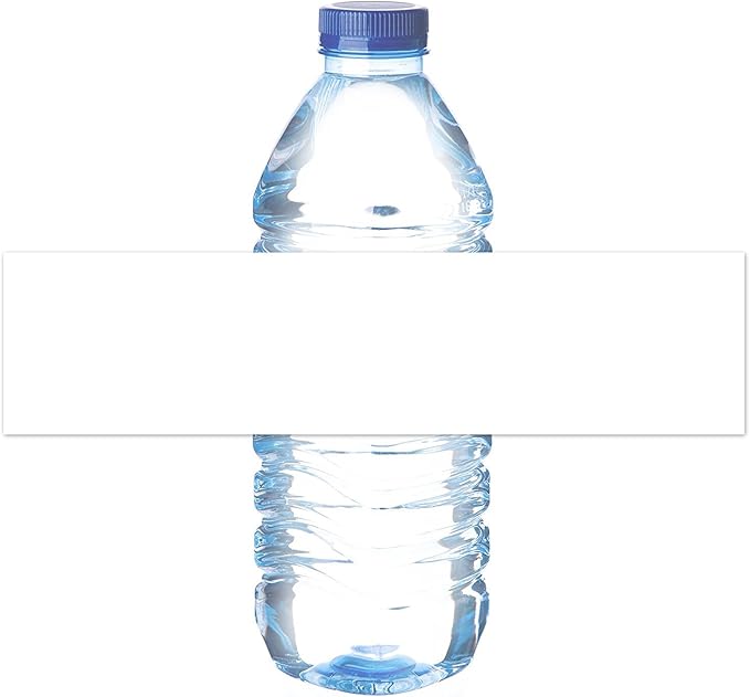 Mr-Label 8.11"×2" Waterproof Matte White Water Bottle Labels – for Inkjet/Laser Printer – Self-Adhesive Wraparound - for Wedding|Baby Shower|Corporate Event (50 Sheets Total 250 Labels)