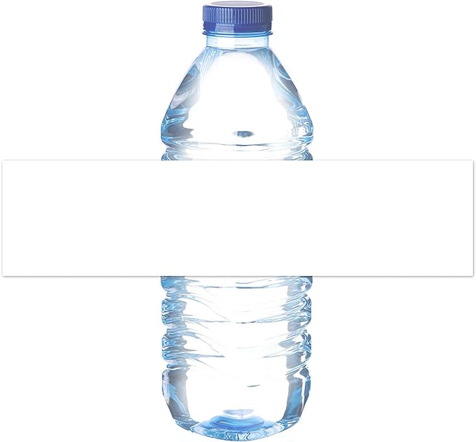 Mr-Label 8.11"×2" Waterproof Matte White Water Bottle Labels – for Inkjet/Laser Printer – Self-Adhesive Wraparound - for Wedding|Baby Shower|Corporate Event (10 Sheets Total 50 Labels)