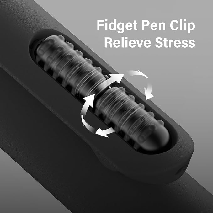 0.7mm Gel Pens Black Ink, 8 Pack Retractable Pens with Fidget Clip | Medium Point Smooth Writing, Quick-Drying, No Smudges, Stress Relief, Journaling, Note Taking, School, Office, Student/Adults