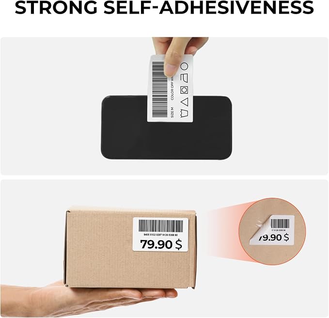 MUNBYN 3x2 Thermal Labels, 500 Sheets/1 Roll, White | Strong Adhesive & Perforated, Non BPA&BPS for Small Business, Shipping, Bakery, Barcode, Price Tag