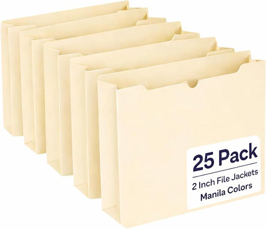 Enday Manilla Folders 8.5 x 11 (25 Pack) File Folders - Straight Cut Tab - Letter Size Jacket Folders for Home & Office, Pocket File Folders
